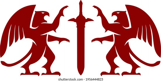 mystical animals sign symbol vector image