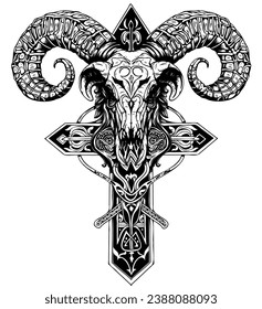 Mystical Aries Tattoo with Celtic Cross: Exploring Ancient Legends and Zodiac Symbols