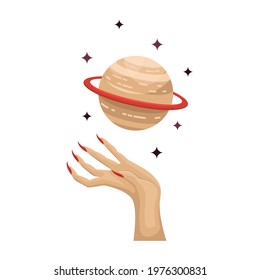 Mystical astrological vector illustration. Magic symbols. Zodiac. Astronomy. 