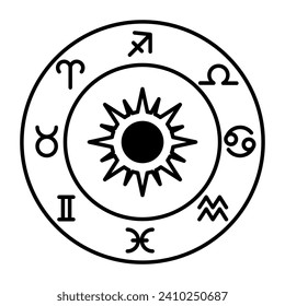 Mystical Astrology and Divination Line Icon