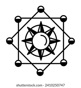 Mystical Astrology and Divination Line Icon