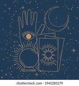 mystical and astrology illustration design