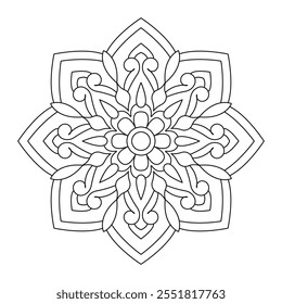 Mystical Attractive Mandala Coloring Book Page, vector file, wall art, simple mandala art, Design for a wallpaper Paint shirt and tile Sticker Design, vector file