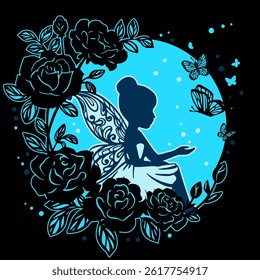 Mystical beautiful fairy vector illustration. Magic Fairy Vector Art.