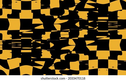 mystische schwarze Muster auf orangefarbenem Hintergrund, verzerrt und geheimnisvoll