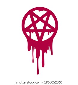 Mystical Bloody Pentagram Drips Down