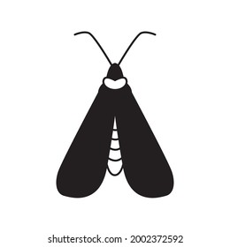 Mystische Bohmotte im Konturstil. Vektormagischer Schmetterling. Vintage-Monochrome-Druck. Himmelsinsekt.