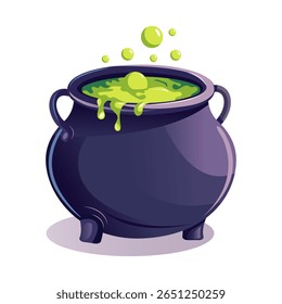 A Mystical Cauldron with a Bubbling Potion Inside, Exuding an Enchanting Aura of Magic