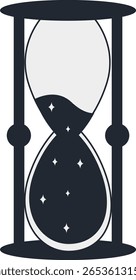 Mystical Celestial Doodle. Isolated on White Background. Flat Vector Illustration