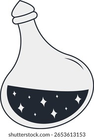 Místico Doodle Celestial. Isolado no fundo branco. Ilustração de vetor plano