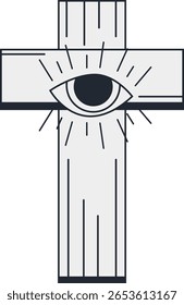 Místico Doodle Celestial. Isolado no fundo branco. Ilustração de vetor plano