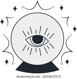 Místico Doodle Celestial. Isolado no fundo branco. Ilustração de vetor plano