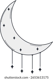 Místico Doodle Celestial. Isolado no fundo branco. Ilustração de vetor plano