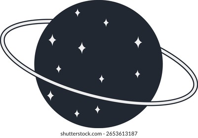 Místico Doodle Celestial. Isolado no fundo branco. Ilustração de vetor plano