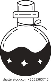 Celestial místico con estilo Doodle. Ilustración vectorial plana.