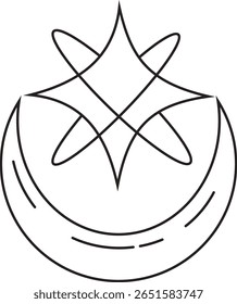 Celestial místico con estilo Doodle. Ilustración vectorial plana.
