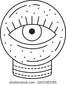 Místico Celestial com Estilo Doodle. Ilustração de vetor plano.