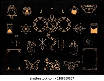 Mystical and celestial elements detailed and easy to edit