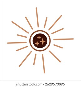 Mystical Celestial graphic - Bohemian hand drawn vector illustration in flat style.