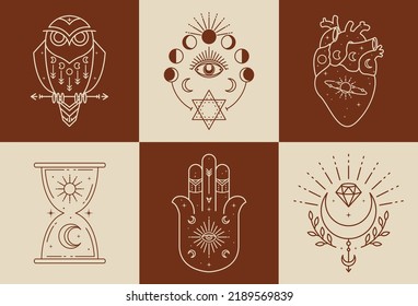 Mystical and celestial illustration detailed and easy to edit