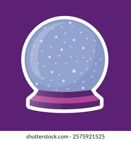 Mystical Crystal Ball Vector Illustration for Magic in purple color. mystical crystal ball sticker vector. suitable for any design you needs
