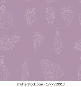 Mystical Crystals. Seamless tiled vector pattern