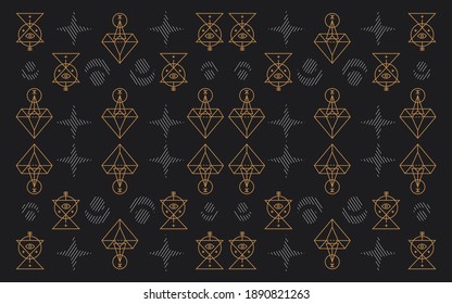 Mystical dark background. Vector pattern on the theme of mysticism.