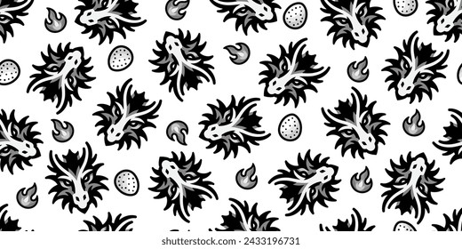 Mystical dragon background.Seamless pattern. Vector.