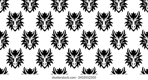 Mystical dragon background.Seamless pattern. Vector.