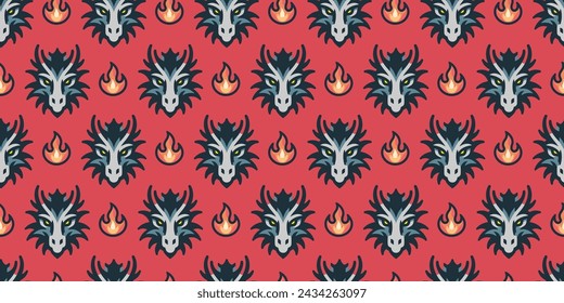 Mystical dragon background.Seamless pattern. Vector.