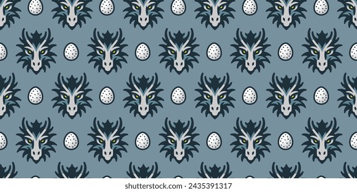 Mystical dragon background.Seamless pattern. Vector.