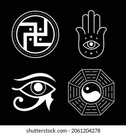 logotipo del icono del emblema místico mágico