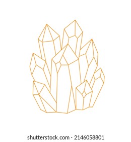 Mystical, esoteric or healing crystals. Linear art. Editable strokes. Vector illustration