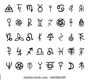 Mystical esoteric icon set