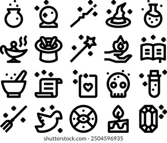 Mystical Essentials Black Outline Icon
