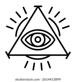 A mystical evil eye icon in linear style 