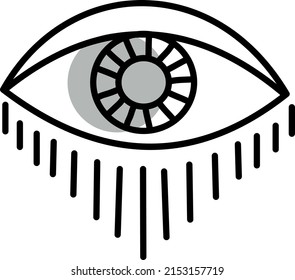 Mystical eye, illustration, vector on a white background.