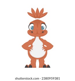 Mystical, fabulous funny dinosaur. Cartoon style