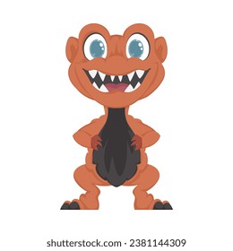 Mystical, fabulous funny dinosaur. Cartoon style