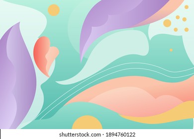 mystical fantasy forest gradient colors background illustration. Great images for wall art posters, greeting cards or book covers