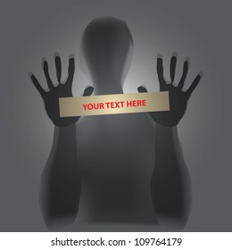 Mystical figure with a message in their hands. Vector illustration.