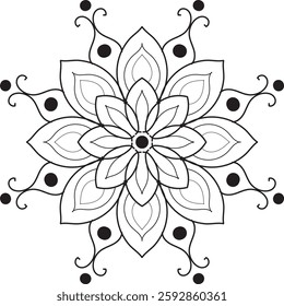 Mystical Floral Mandala . Creative Mandala.