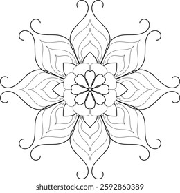 Mystical Floral Mandala . Creative Mandala.