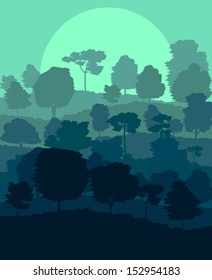 Mystical forest vector background landscape concept