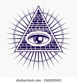 Mystical geometry symbol. Linear alchemy, occult, philosophical sign. For music album cover, poster, sacramental design. Astrology and religion concept.