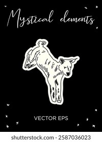 Mystical Goat Vector Art Vector line art. Perfect for tattoos, prints, branding, and spiritual designs.