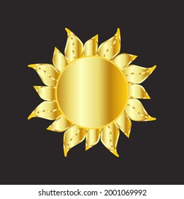 Mystical golden boho tattoos with sun. Linear design, elements for astrology, mysticism and fortune telling.