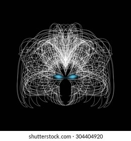 Mystical illustration of a face. Abstract. Vector illustration