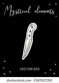 Mystical Knife Vector line art. Perfect for tattoos, prints, branding, and spiritual designs.