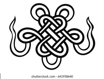 Mystical Knot Consisting Eight Buddhist Symbols Stock Vector (Royalty ...